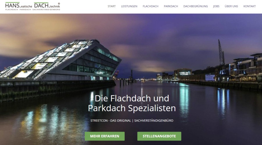 Hanseatische Dachtechnik Referenz Webdesign - Screenshot