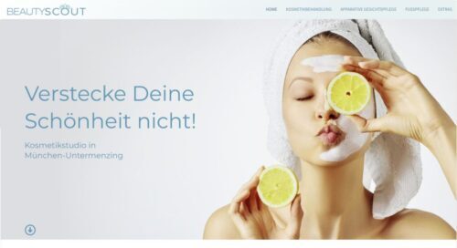 Referenz Webdesign: BeautyScout Kosmetikstudio Muenchen