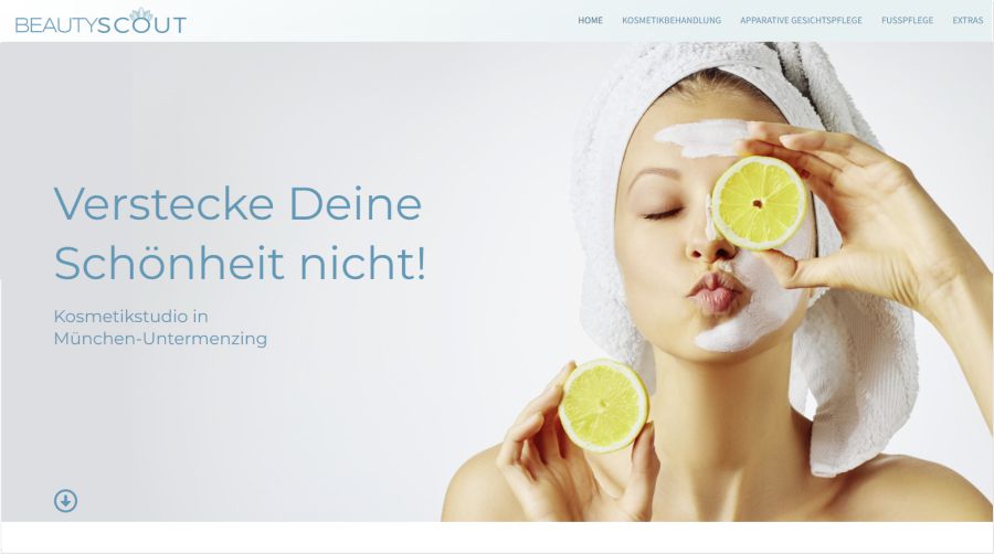 Referenz Webdesign: BeautyScout Kosmetikstudio Muenchen